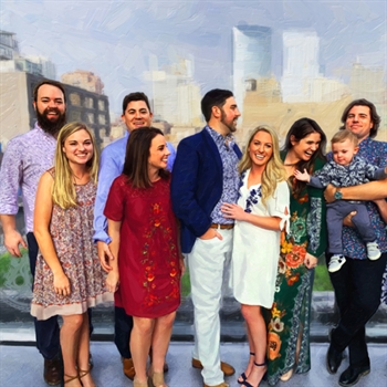 Oil Painting Giclee for A Photo with A Big Family from myDaVinci - myDaVinci
